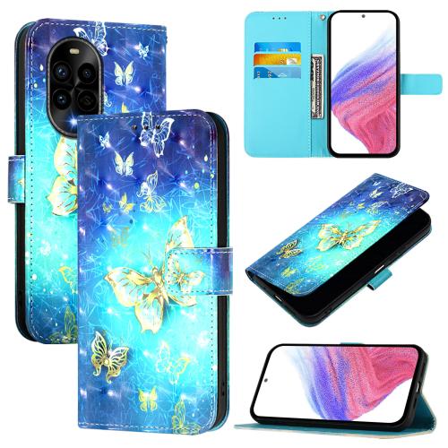 

For Huawei nova 13 Pro 3D Painting Horizontal Flip Leather Phone Case(Golden Butterfly)