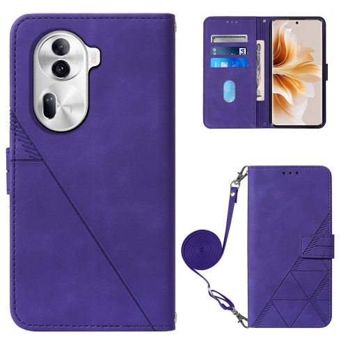 

For OPPO Reno11 Pro 5G Global Crossbody 3D Embossed Flip Leather Phone Case(Purple)