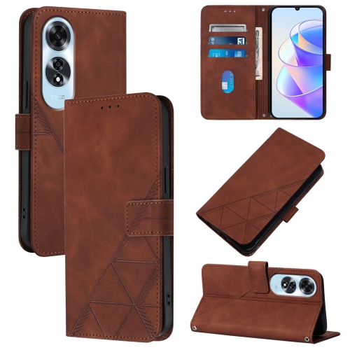 

For OPPO A60 4G Global Crossbody 3D Embossed Flip Leather Phone Case(Brown)
