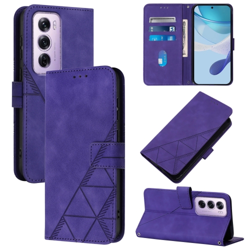 

For OPPO Reno12 Pro Global Crossbody 3D Embossed Flip Leather Phone Case(Purple)