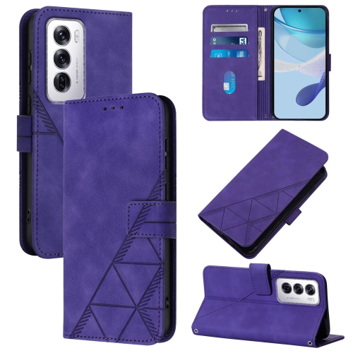 

For OPPO Reno12 Global Crossbody 3D Embossed Flip Leather Phone Case(Purple)