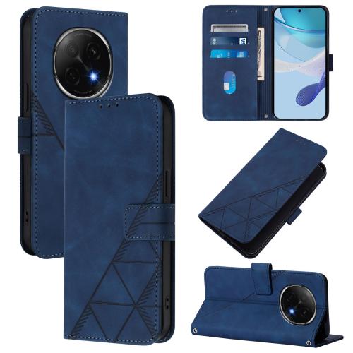 

For OPPO A5 Pro Crossbody 3D Embossed Flip Leather Phone Case(Blue)