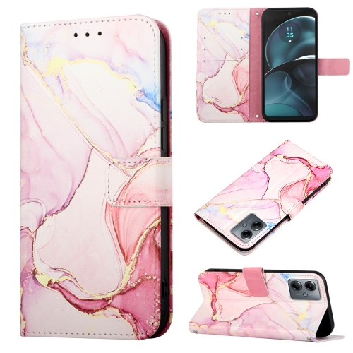 

For Motorola Moto G14 PT003 Marble Pattern Flip Leather Phone Case(LS005)