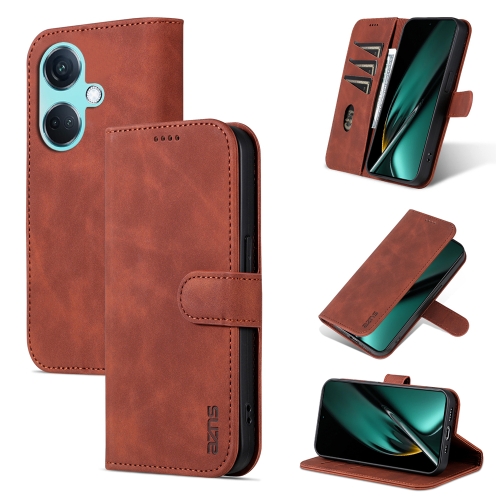 

For OPPO K11 5G / OnePlus Nord CE3 AZNS Skin Feel Calf Texture Flip Leather Phone Case(Brown)