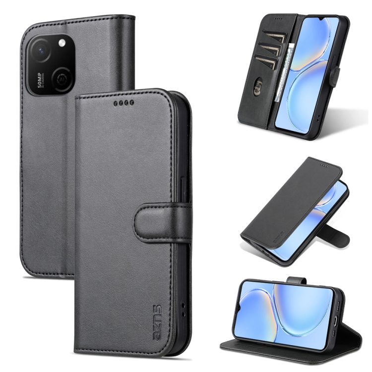 

For Huawei Maimang A20 AZNS Skin Feel Calf Texture Flip Leather Phone Case(Black)