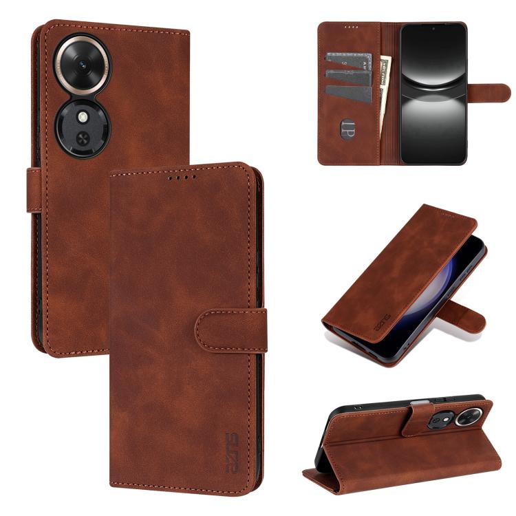 

For Honor Play 60 AZNS Skin Feel Calf Texture Flip Leather Phone Case(Brown)