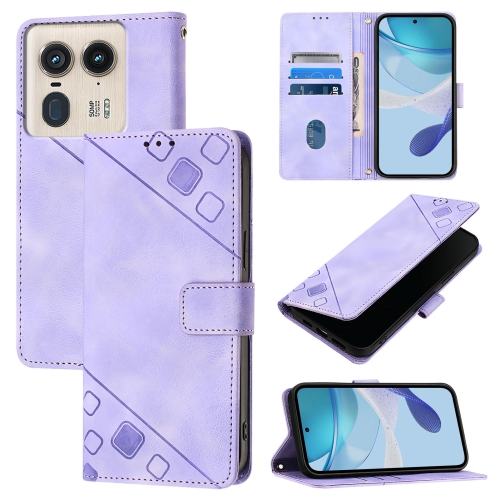 

For Motorola Edge 50 Ultra Skin Feel Embossed Leather Phone Case(Light Purple)