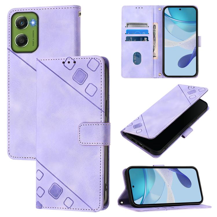 

For Motorola Moto G06 4G Skin Feel Embossed Leather Phone Case(Light Purple)