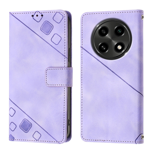 

For OPPO A2 Pro 5G / A3 Pro 5G Skin-feel Embossed Leather Phone Case(Light Purple)