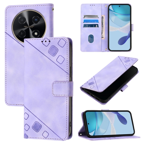 

For Huawei Nova 12i Global Skin Feel Embossed Leather Phone Case(Light Purple)