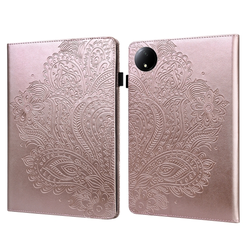 

For Xiaomi Redmi Pad SE 8.7 Peacock Embossed Pattern Leather Tablet Case(Rose Gold)