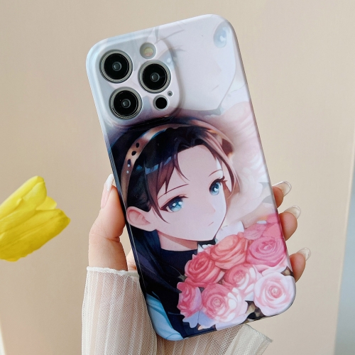 

For iPhone 15 Pro PC Phone Case(Holding Roses)