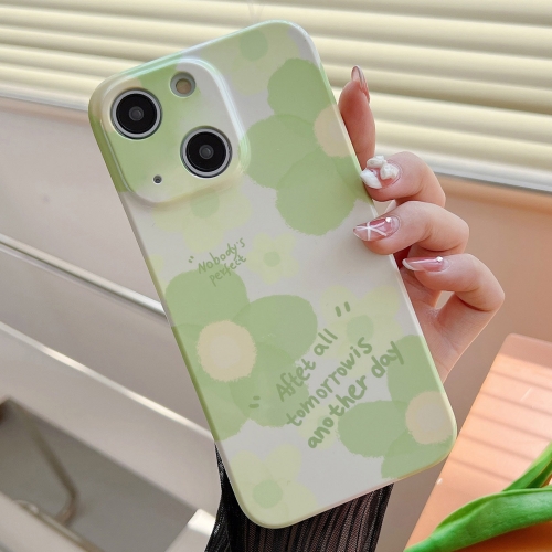 

For iPhone 15 Plus PC Phone Case(Green Flower)