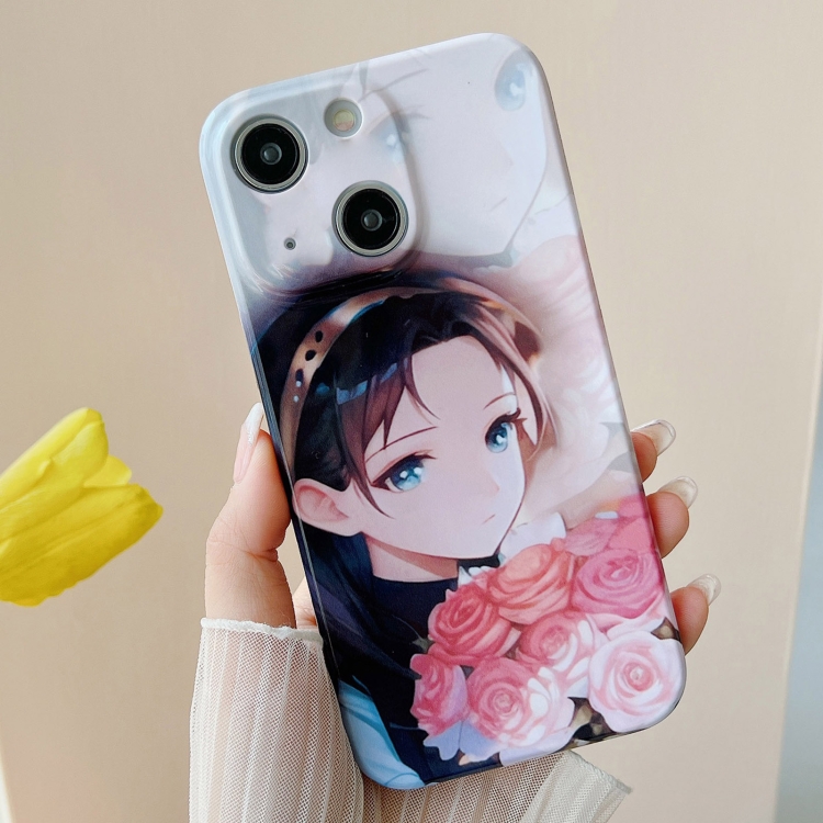 

For iPhone 15 Plus PC Phone Case(Holding Roses)