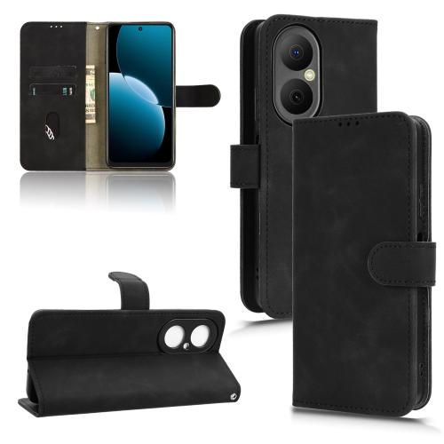 

For Huawei Enjoy 80 Skin Feel Magnetic Flip Leather Phone Case(Black)