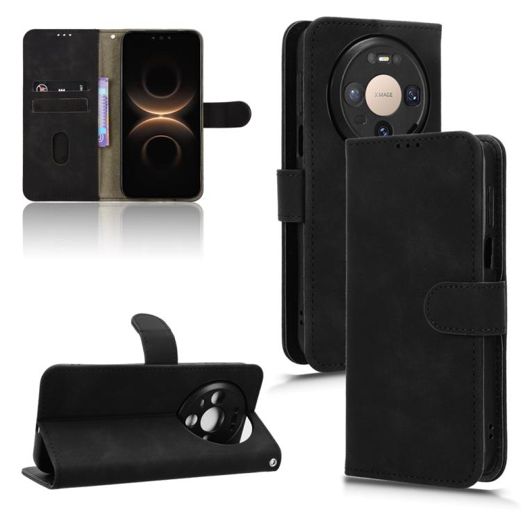 

For Huawei Mate 80 Pro / 80 Skin Feel Magnetic Flip Leather Phone Case(Black)