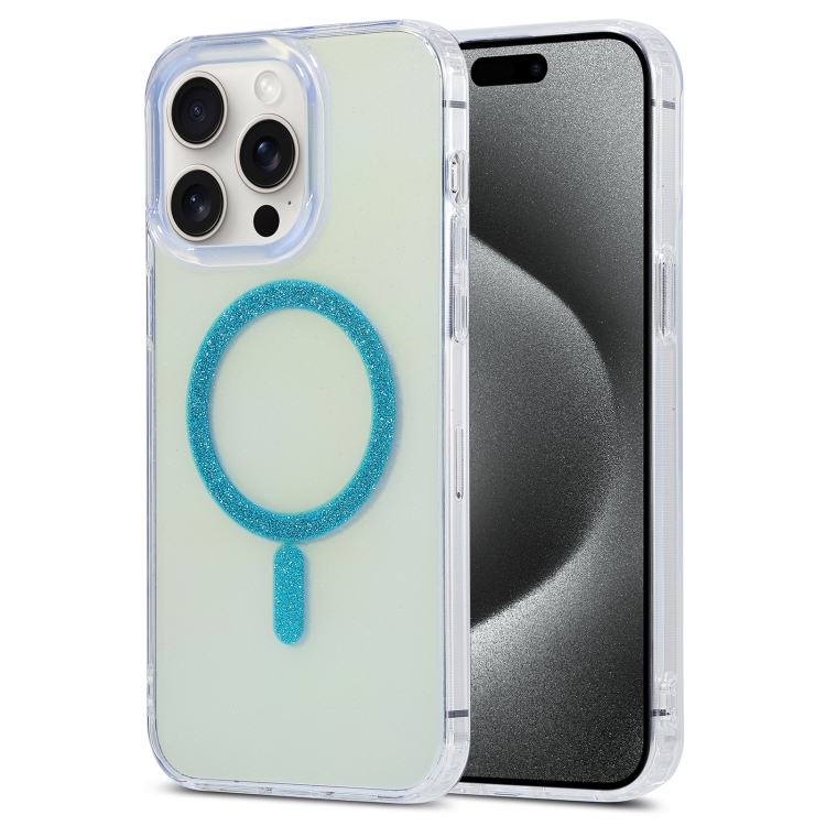 

For iPhone 15 Pro Magic Diamond Blu-ray MagSafe Phone Case(Blue)