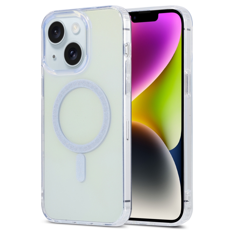 

For iPhone 14 Magic Diamond Blu-ray MagSafe Phone Case(White)