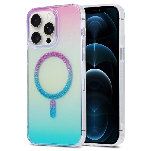 

For iPhone 12 Pro Max Magic Diamond Blu-ray MagSafe Phone Case(Purple Blue Gradient)