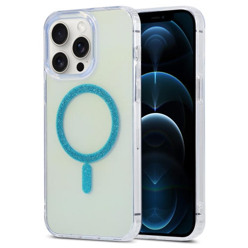For iPhone 12 Pro Max Magic Diamond Blu-ray MagSafe Phone Case(Blue) for iphone 12 pro max magic diamond blu ray magsafe phone case blue