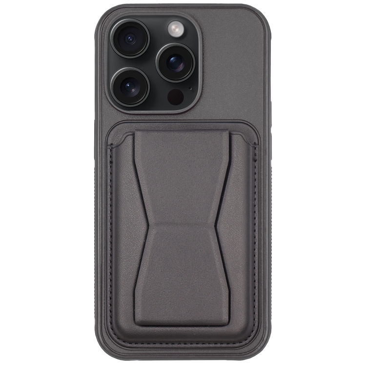 

For iPhone 13 Pro Leather Card Holder TPU Phone Case(Black)