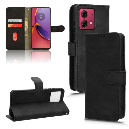 

For Motorola Moto G84 5G Skin Feel Magnetic Flip Leather Phone Case(Black)