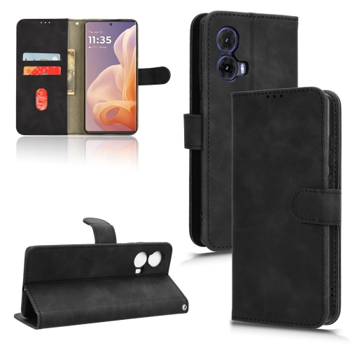 For Motorola Moto G85 / S50 Neo Skin Feel Magnetic Flip Leather Phone Case(Black)