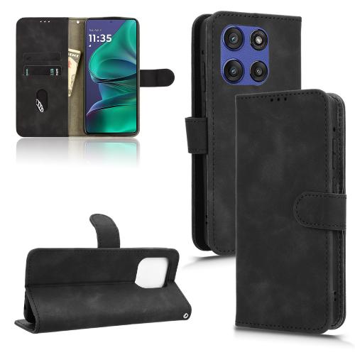 

For Motorola Moto G Stylus 5G 2025 Skin Feel Magnetic Flip Leather Phone Case(Black)