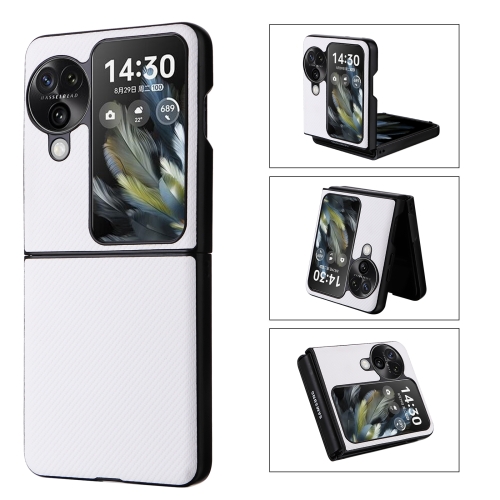 

For OPPO Find N3 Flip PU Leather PC Phone Case(White)