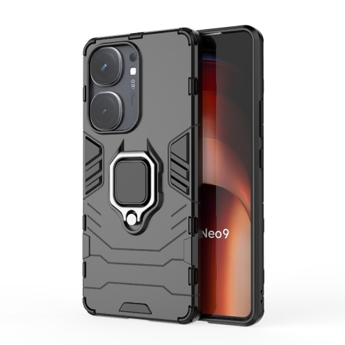 

For vivo iQOO Neo9 Pro / Neo9 Shockproof PC + TPU Holder Phone Case(Black)