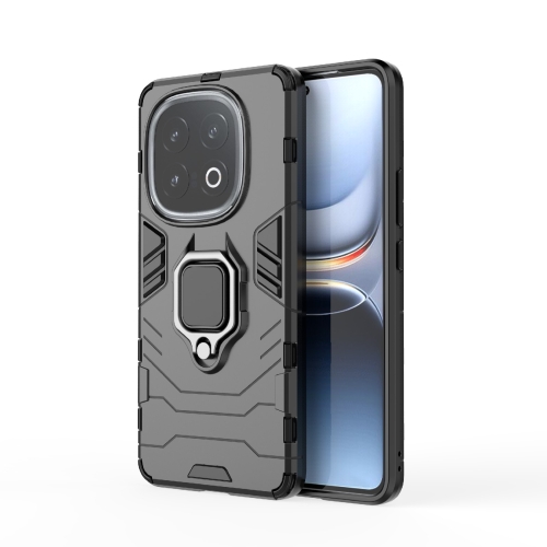 

For vivo iQOO 13 5G Shockproof PC + TPU Holder Phone Case(Black)