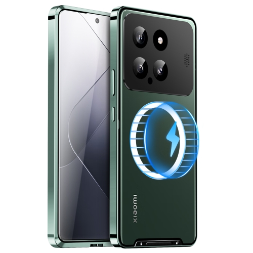 

For Xiaomi 14 Aromatherapy Magnetic Metal Phone Case(Green)