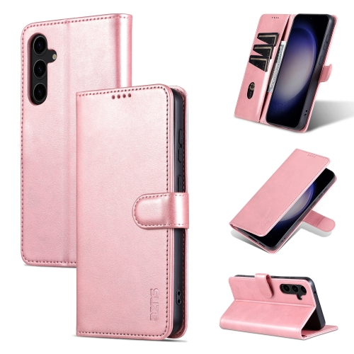 

For Samsung Galaxy S23 FE 5G AZNS Skin Feel Calf Texture Flip Leather Phone Case(Rose Gold)