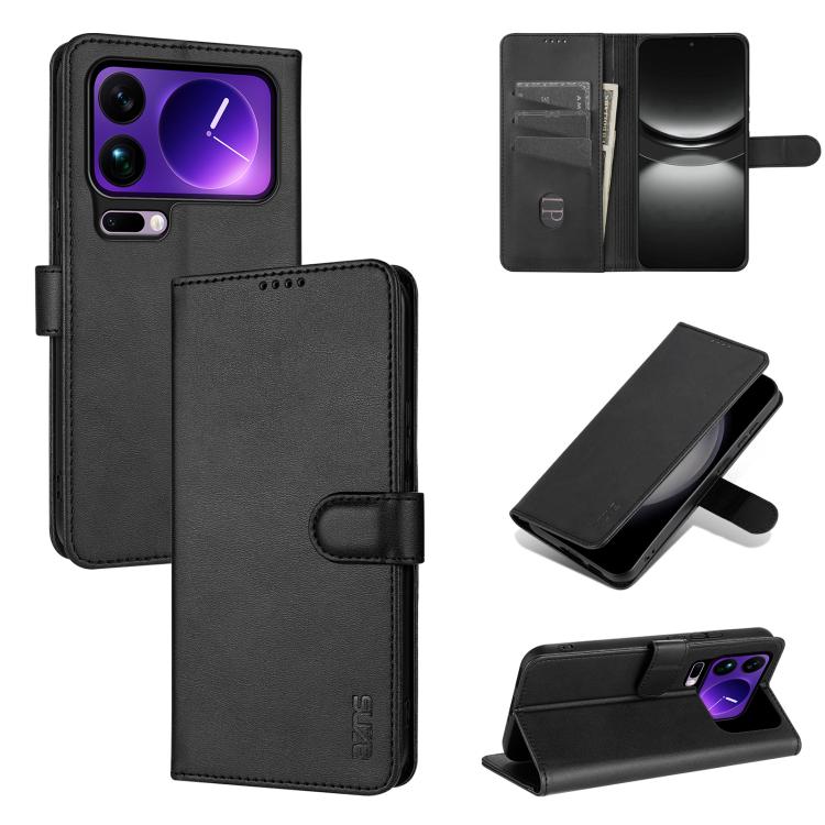 

For Xiaomi 17 Pro AZNS Skin Feel Calf Texture Flip Leather Phone Case(Black)