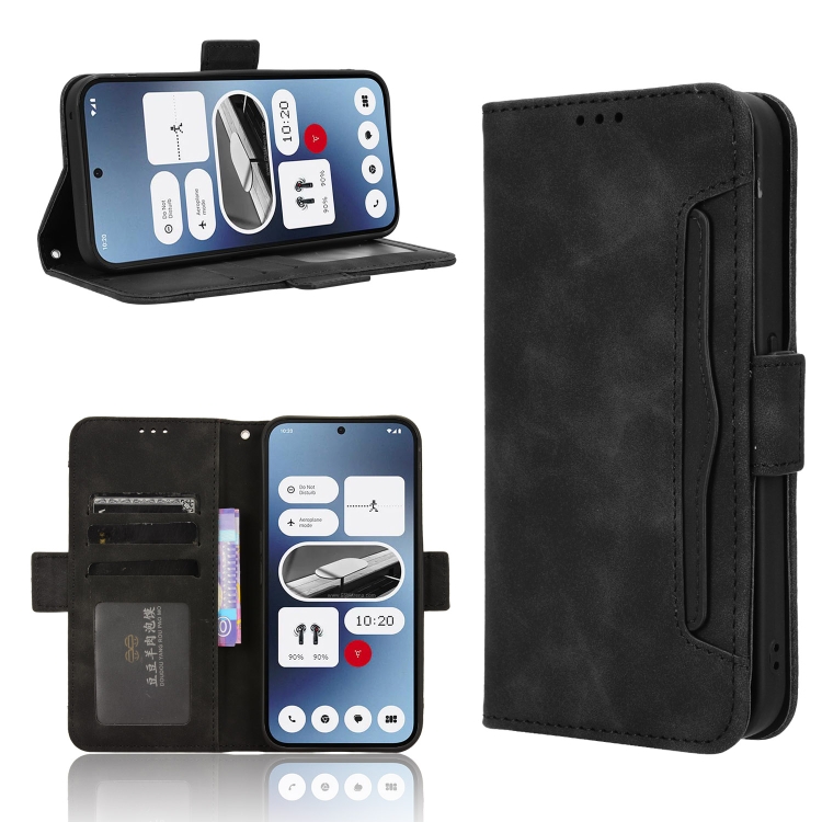 

For Nothing Phone 2a Skin Feel Calf Texture Card Slots Leather Phone Case(Black)