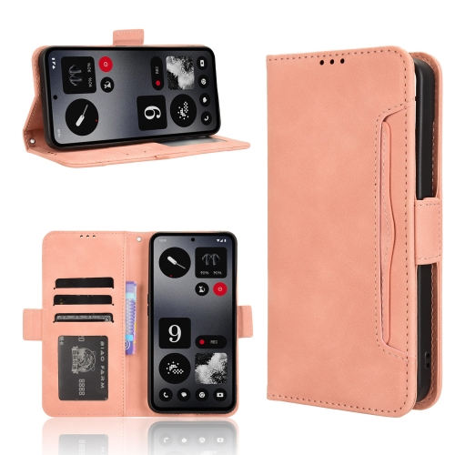 

For Nothing CMF Phone 1 Skin Feel Calf Texture Card Slots Leather Phone Case(Pink)