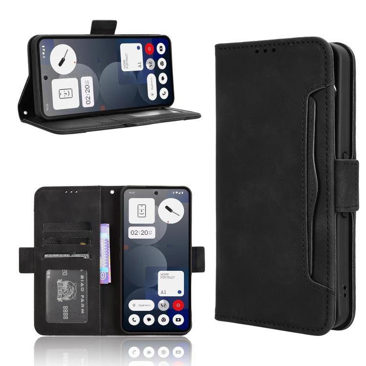 

For Nothing Phone 3a Pro Skin Feel Calf Texture Card Slots Leather Phone Case(Black)