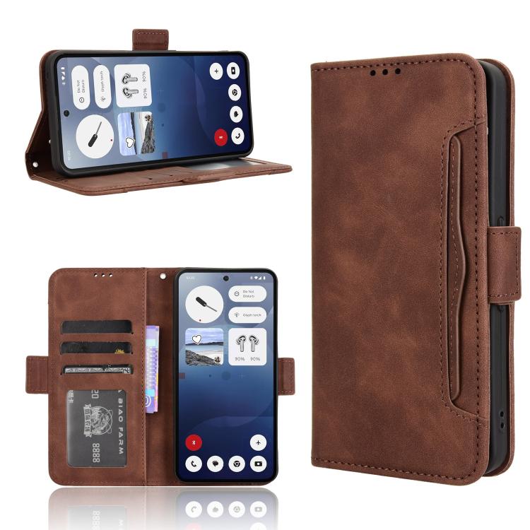 

For Nothing Phone 3a Skin Feel Calf Texture Card Slots Leather Phone Case(Brown)