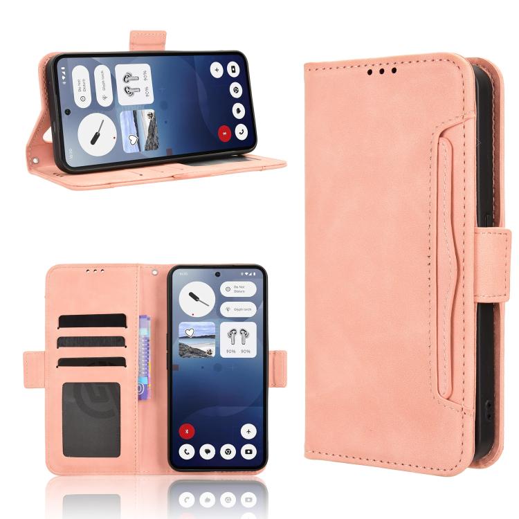 

For Nothing Phone 3 Skin Feel Calf Texture Card Slots Leather Phone Case(Pink)