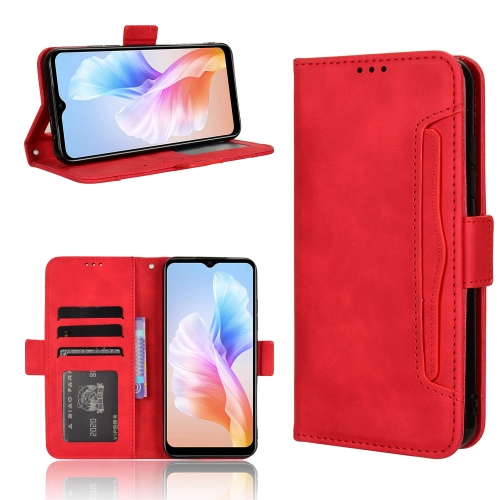 

For Doogee X98 Skin Feel Calf Texture Card Slots Leather Phone Case(Red)