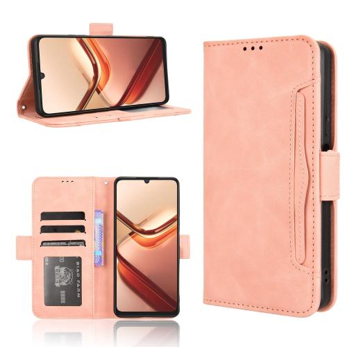 

For Doogee Note 58 / Note 58 Pro Skin Feel Calf Texture Card Slots Leather Phone Case(Pink)