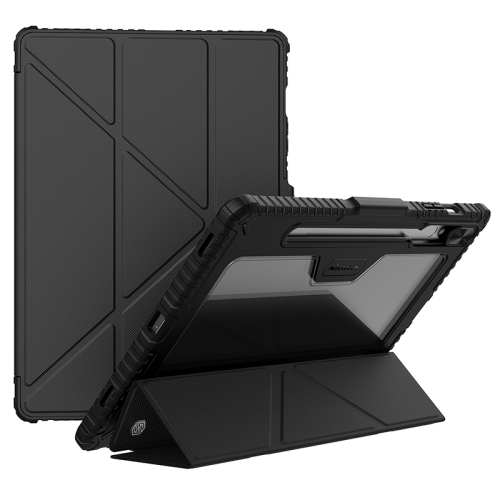 

For Samsung Galaxy Tab S9+ NILLKIN Bumper Pro Multi-angle Folding Style Tablet Leather Case(Black)