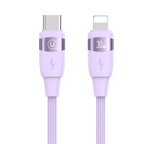 

USAMS US-SJ634 U85 1.2m Type-C to 8 Pin PD30W Aluminum Alloy Fast Charging & Data Cable(Purple)
