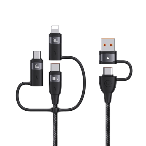 

USAMS US-SJ645 U85 1.2m PD100W 6 in 1 Alloy Multifunctional Fast Charging Cable(Black)