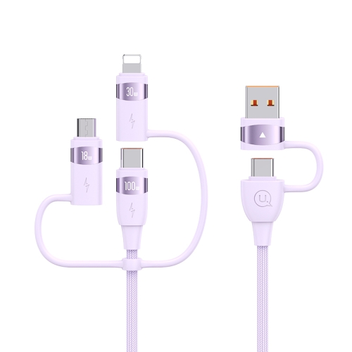 

USAMS US-SJ646 U85 2m PD100W 6 in 1 Alloy Multifunctional Fast Charging Cable(Purple)