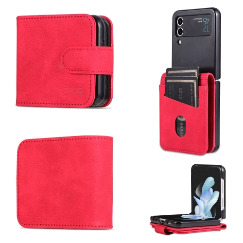 

For Samsung Galaxy Z Flip3 5G AZNS Skin Feel Calf Texture Flip Leather Phone Case(Red)