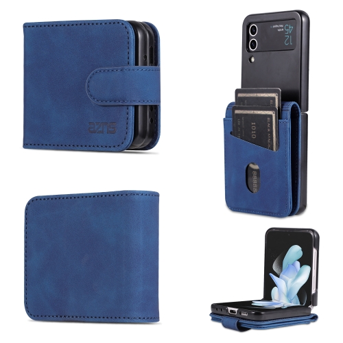 

For Samsung Galaxy Z Flip3 5G AZNS Skin Feel Calf Texture Flip Leather Phone Case(Blue)