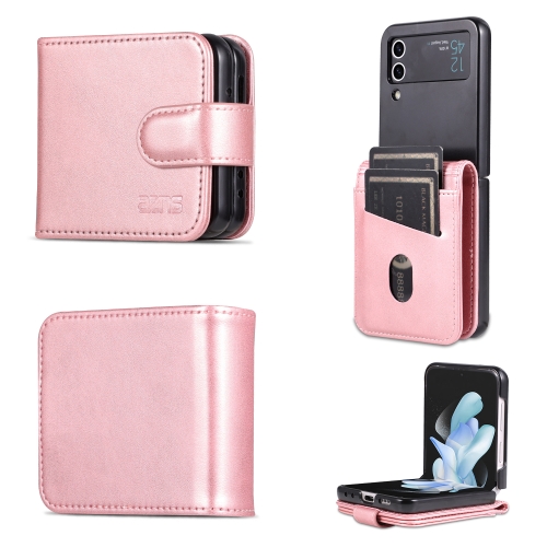 

For Samsung Galaxy Z Flip3 5G AZNS Skin Feel Calf Texture Flip Leather Phone Case(Rose Gold)