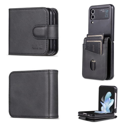 

For Samsung Galaxy Z Flip3 5G AZNS Skin Feel Calf Texture Flip Leather Phone Case(Black)