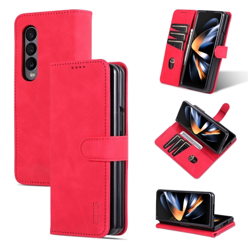 

For Samsung Galaxy Z Fold3 5G AZNS Skin Feel Calf Texture Flip Leather Phone Case(Red)